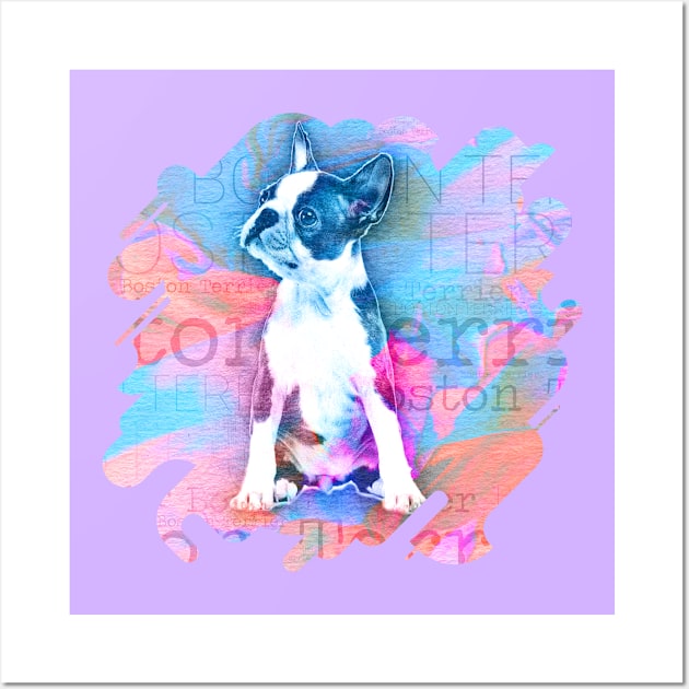 Boston Terrier Watercolor Digital Art Wall Art by Nartissima